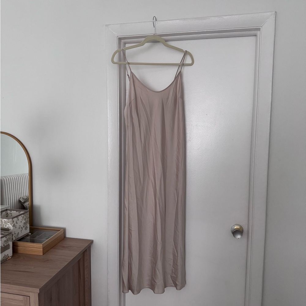 Jenni Kayne Beige Slip Silk Dress